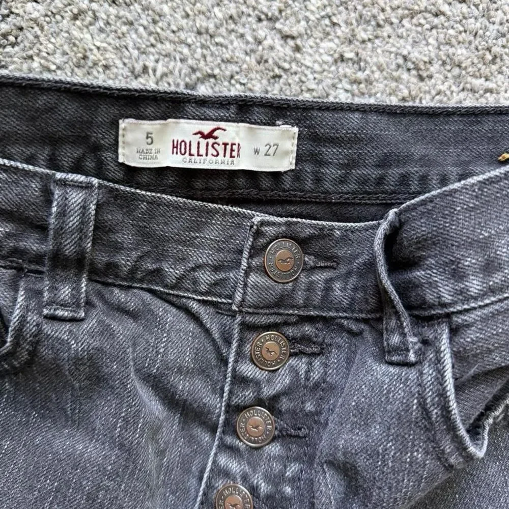 Hollister Black Denim Shortie Shorts